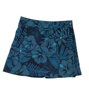 Rip Skirt Floral Blue Black Skirt X Small XS wrap around